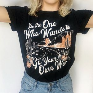 Go Your Own Way NWT Distressed Graphic Tee
